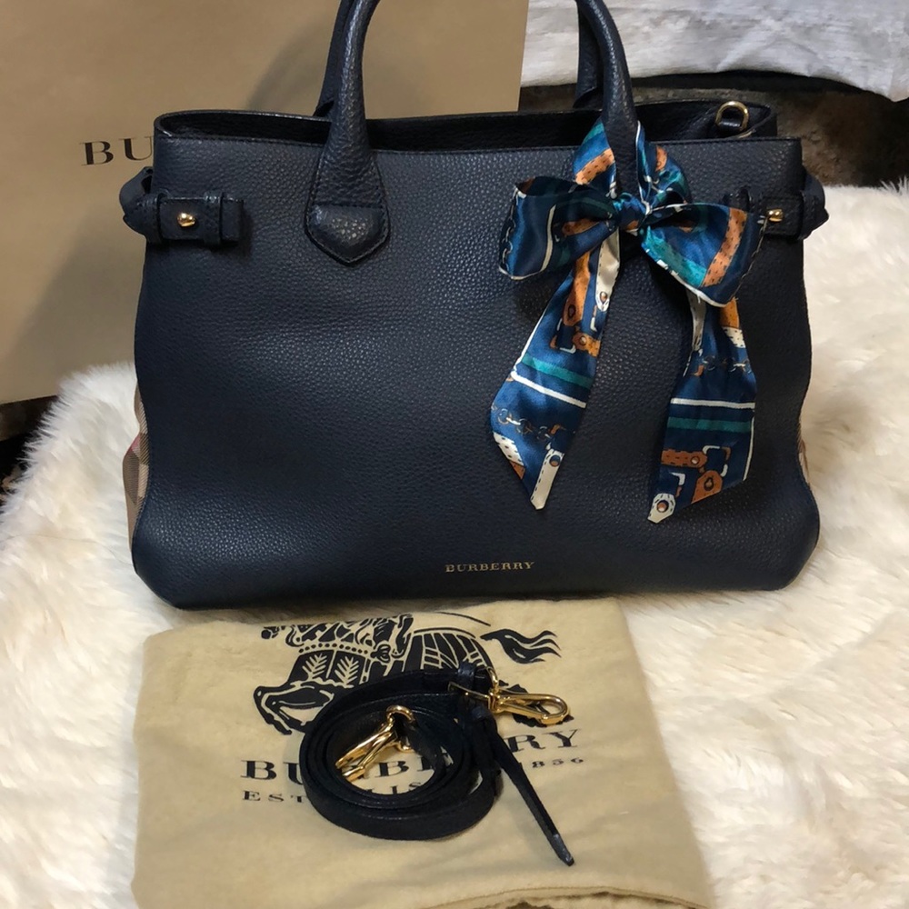 💯 Burberry Medium Banner Tote Bag - Blue 💯